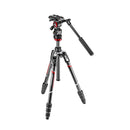 Manfrotto MVKBFRTC-LIVE Befree Carbon Fiber Video Tripod Kit with Fluid Head, M-Lock Twist Leg Locks