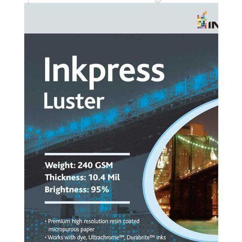 Inkpress PCL111750 Commercial Luster Inkjet Paper 11 X 17 inches 50 Sheets