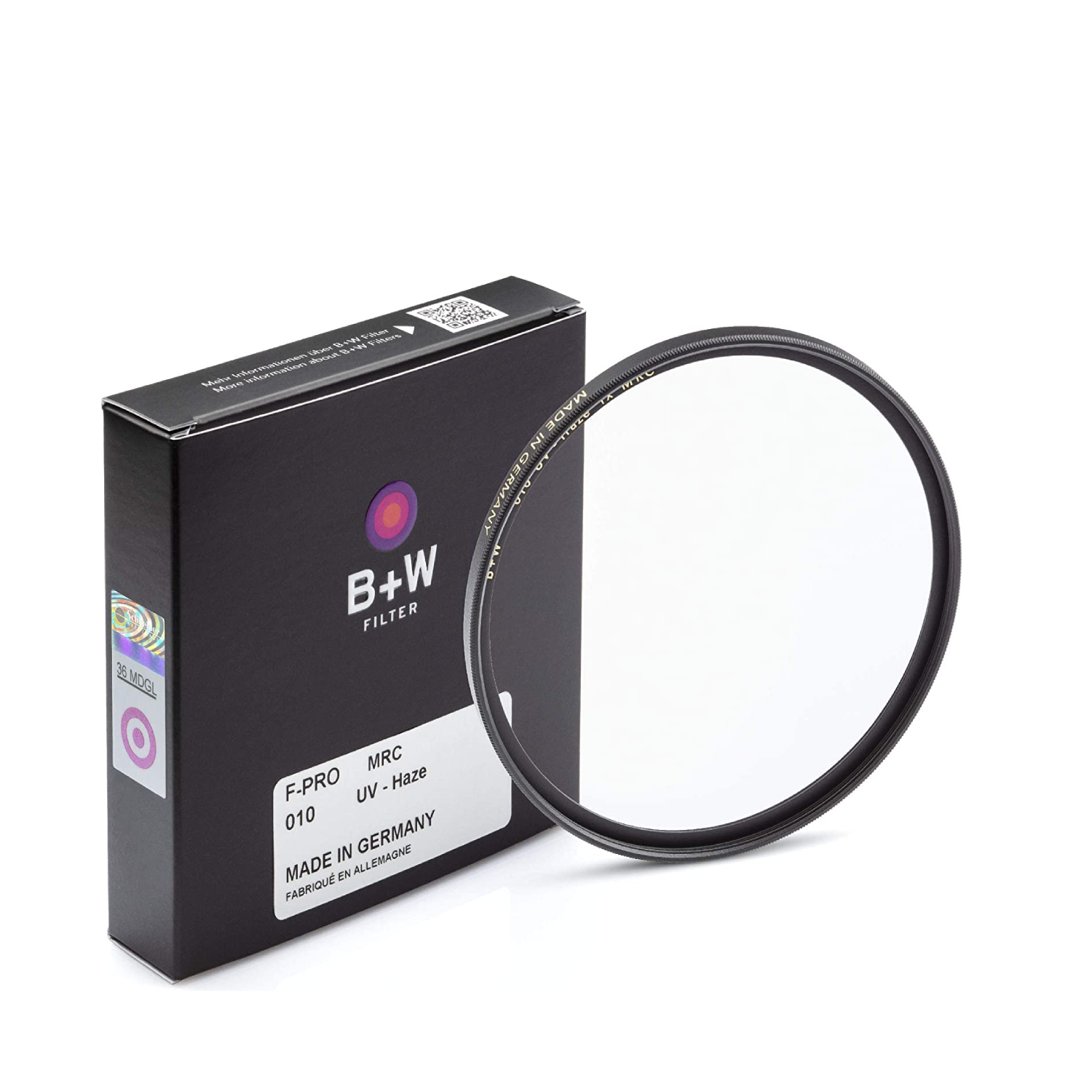 B + W 62 mm Clear UV Haze 010 Filtre